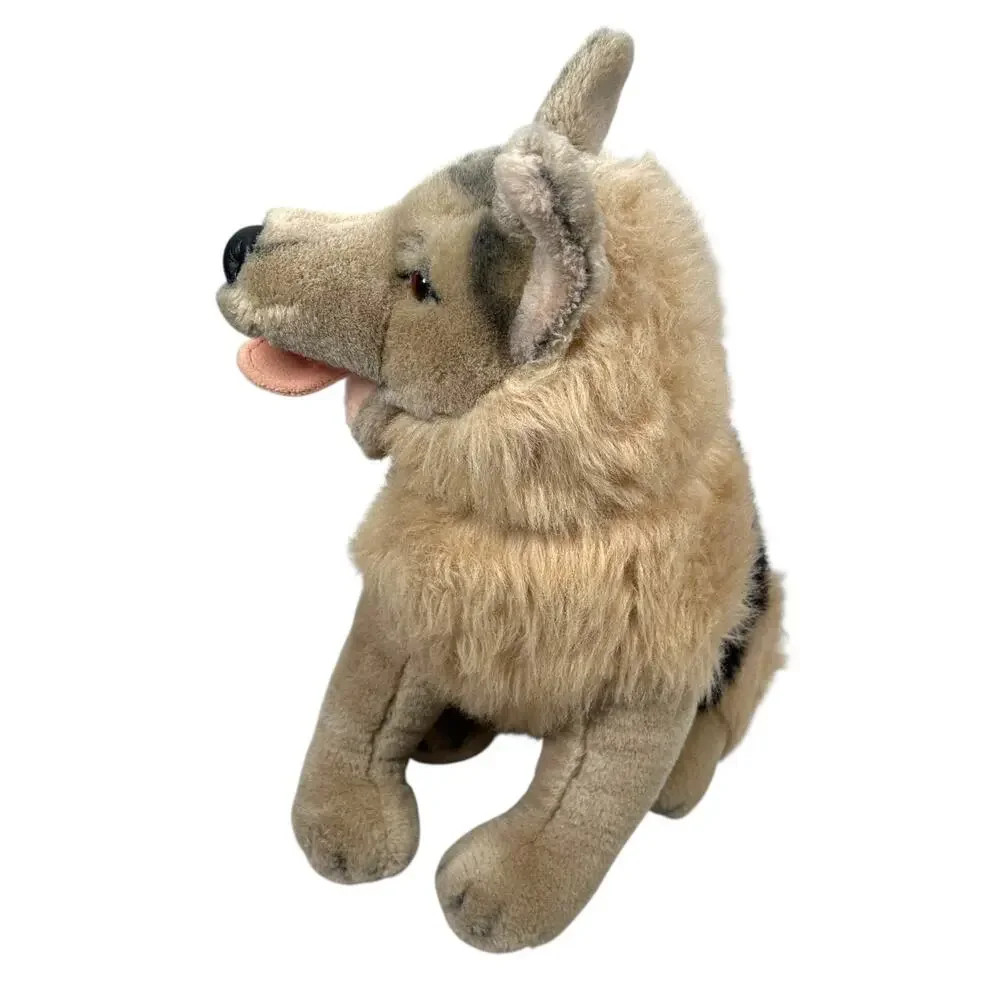 FAO Schwarz Large German Shepherd Plush Dog Stuffed Animal Mouth Open 18.5
